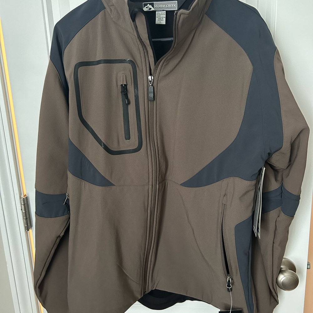 STORM CREEK Waterproof/Windproof Men's Brown and Black Jacket. Large. New!
